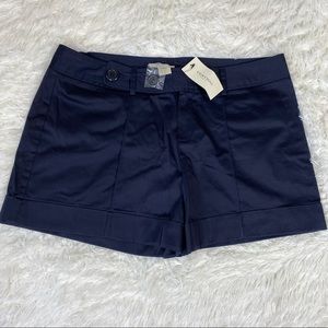 Vertigo Paris Cuffed Navy Black Chino Shorts Cotton Blend NWT Plus Size 14
